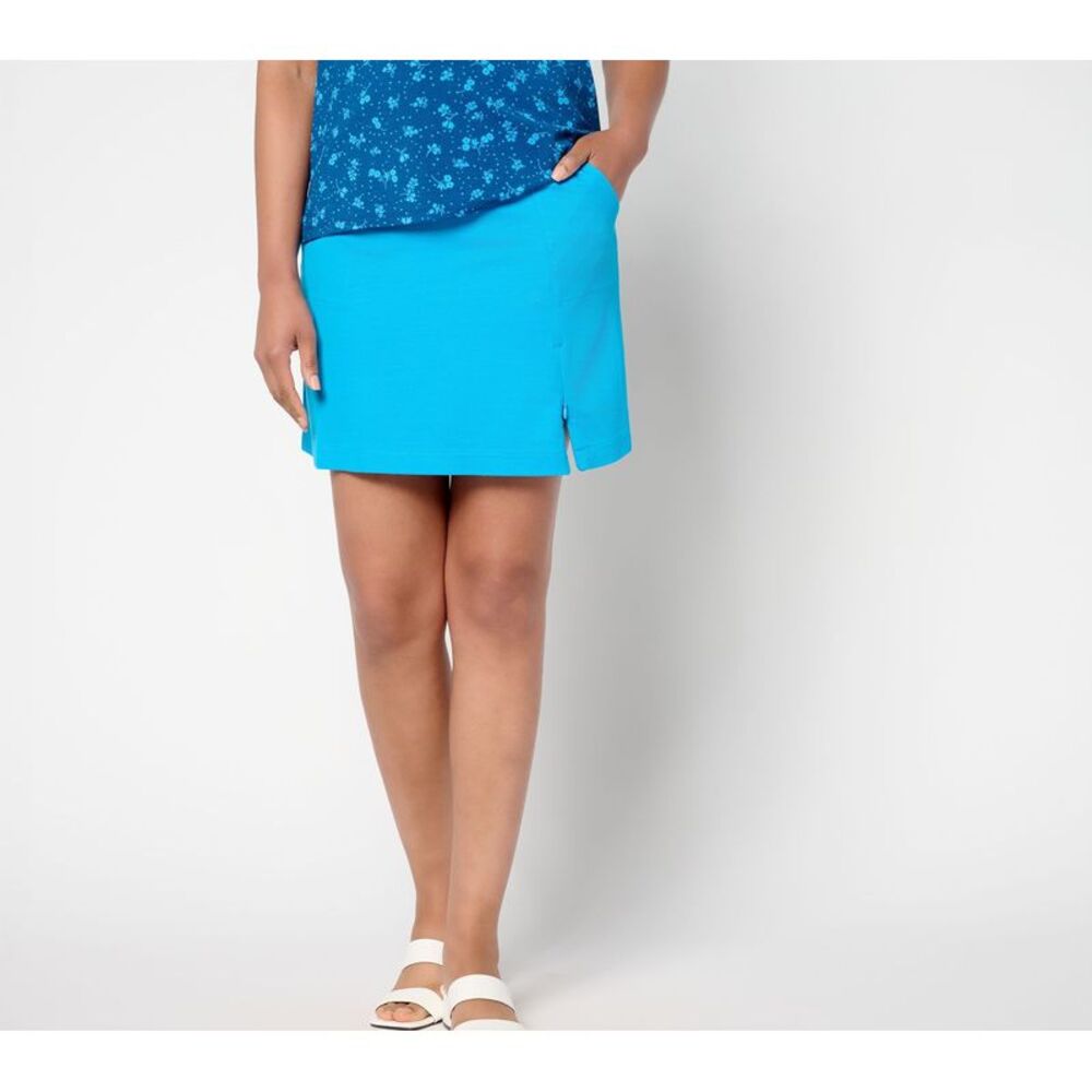 Truth + Style Women's Skirt Sz S Go-To-Knit Skort Slit Blue